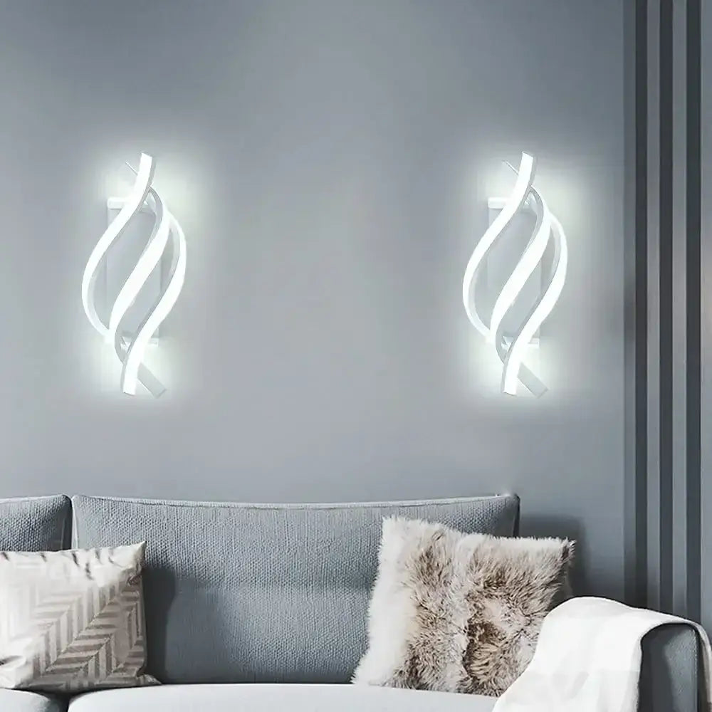 Modern black & white sculptural led wall lamps bedroom light