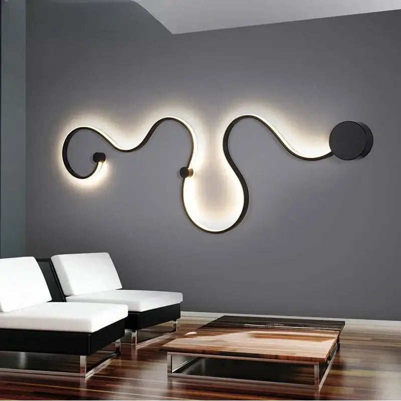 Modern black & white sculptural wall lamps for bedroom decor