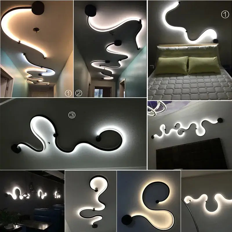 Modern black & white sculptural wall lamps for bedroom decor