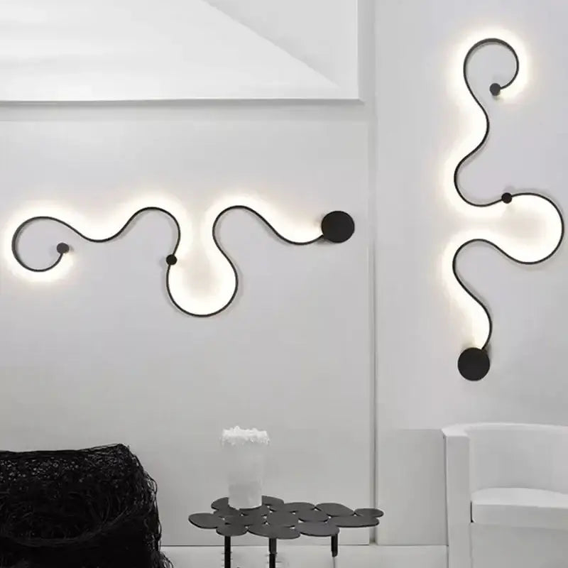 Modern black & white sculptural wall lamps for bedroom decor