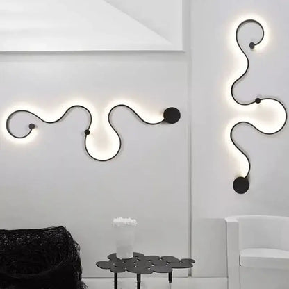 Modern black & white sculptural wall lamps for bedroom decor