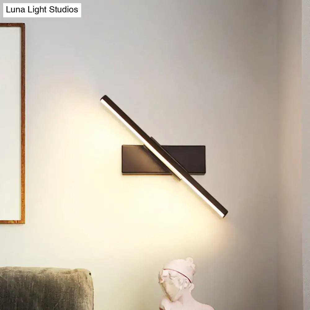 Modern black & white slim led wall sconce – bedroom linear light