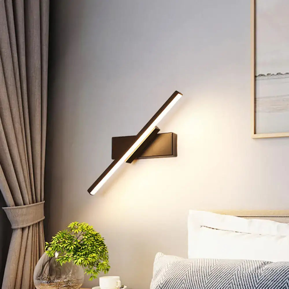 Modern black & white slim led wall sconce – bedroom linear light