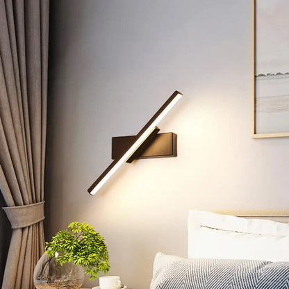 Modern black & white slim led wall sconce – bedroom linear light