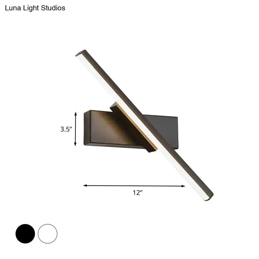 Modern black & white slim led wall sconce – bedroom linear light