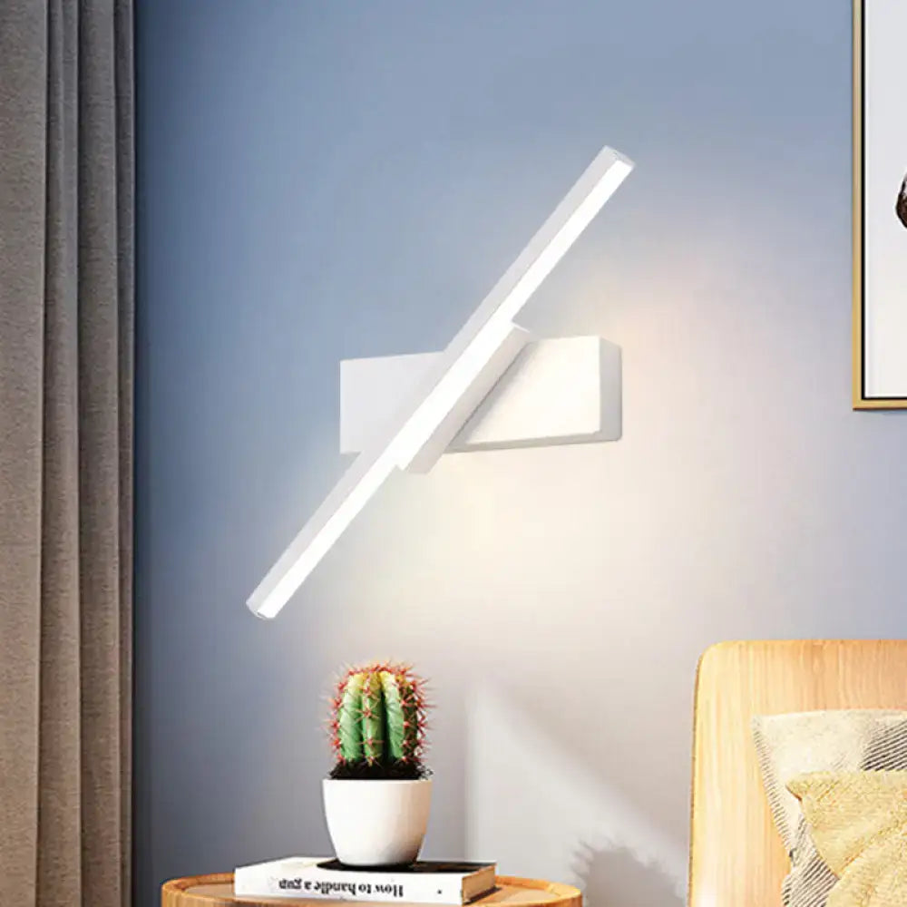 Modern black & white slim led wall sconce – bedroom linear light