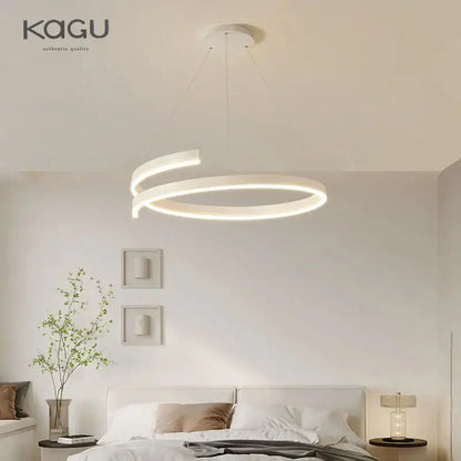 Modern black & white spiral chandelier living room pendant light