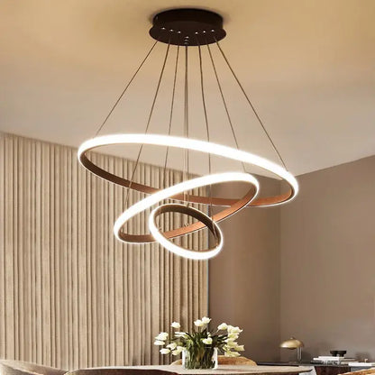 Modern black & white spiral led pendant chandelier for living room