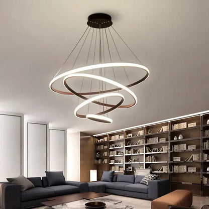 Modern black & white spiral led pendant chandelier for living room