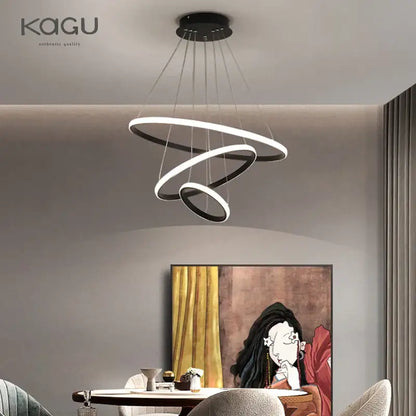 Modern black & white spiral led pendant chandelier for living room