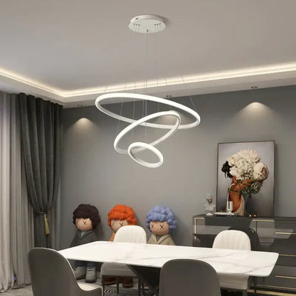 Modern black & white spiral led pendant chandelier for living room