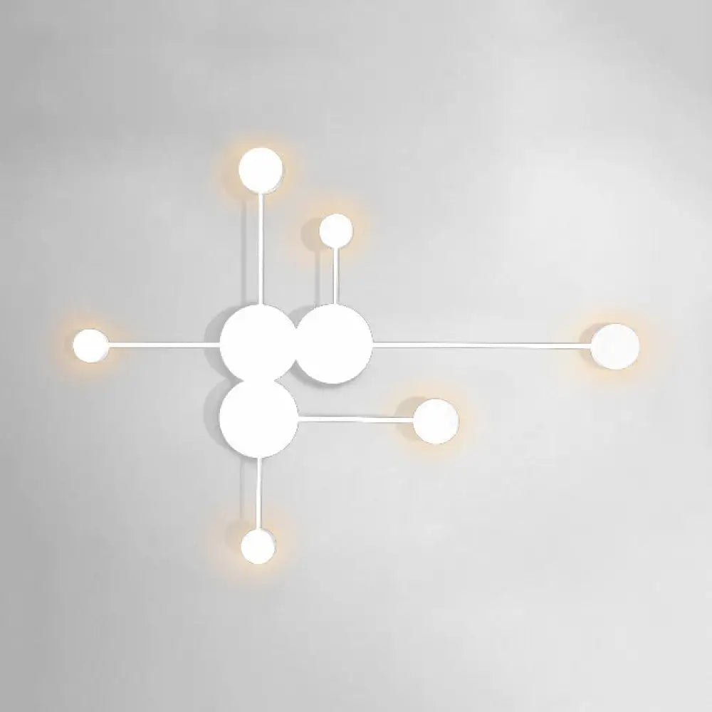 DecorBites™ Modern Black/White Sputnik LED Wall Sconce Light Fixture with Acrylic Lamp Shades - 2/3/6 Lights in Warm/White