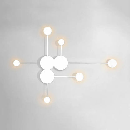DecorBites™ Modern Black/White Sputnik LED Wall Sconce Light Fixture with Acrylic Lamp Shades - 2/3/6 Lights in Warm/White