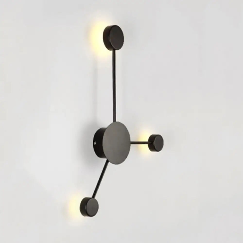 DecorBites™ Modern Black/White Sputnik LED Wall Sconce Light Fixture with Acrylic Lamp Shades - 2/3/6 Lights in Warm/White