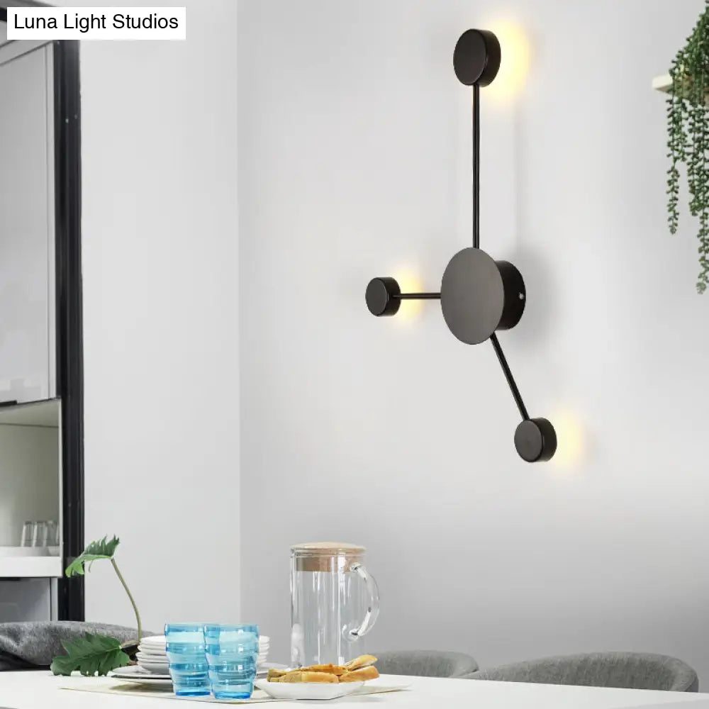 DecorBites™ Modern Black/White Sputnik LED Wall Sconce Light Fixture with Acrylic Lamp Shades - 2/3/6 Lights in Warm/White