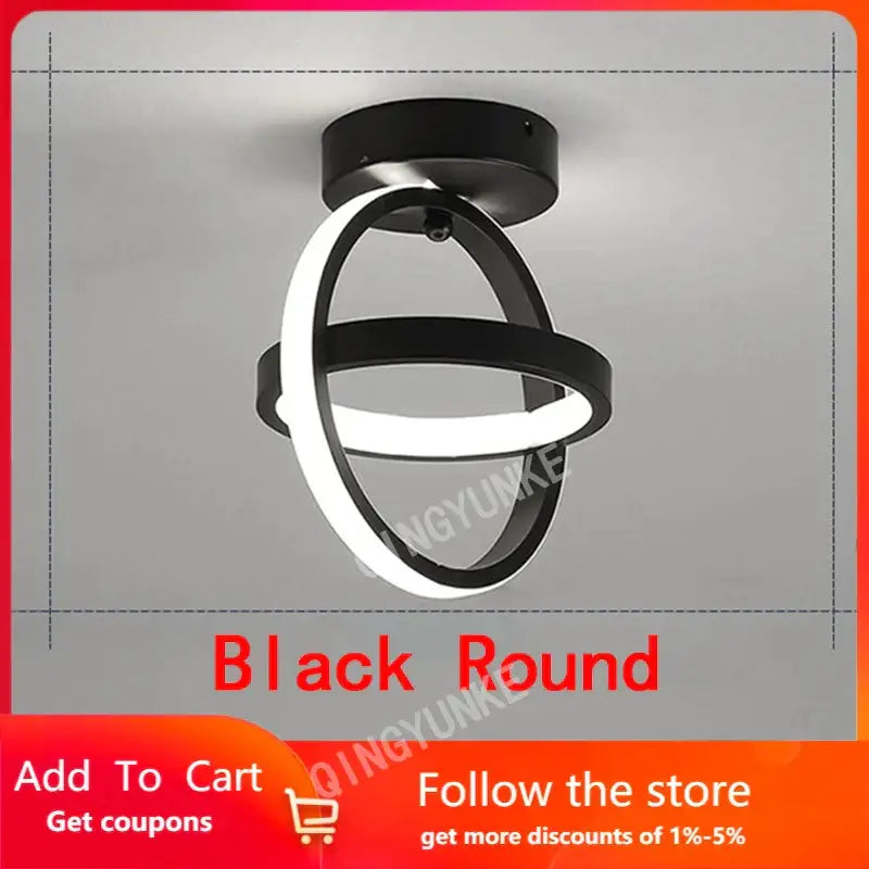 Modern black & white square led ceiling lamp for corridors