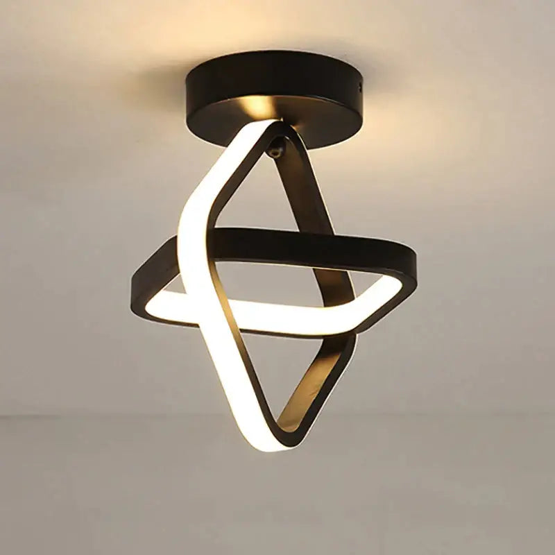 Modern black & white square led ceiling lamp for corridors