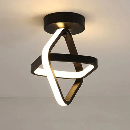 Modern black & white square led ceiling lamp for corridors