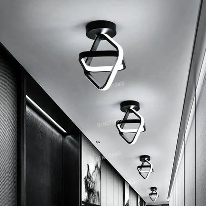 Modern black & white square led ceiling lamp for corridors