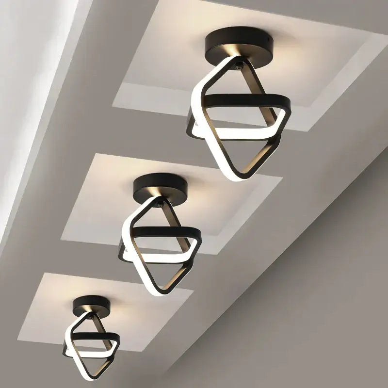 Modern black & white square led ceiling lamp for corridors