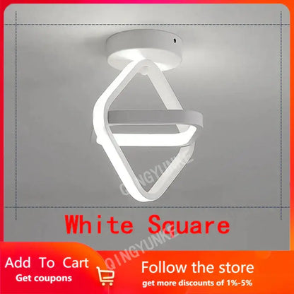 Modern black & white square led ceiling lamp for corridors