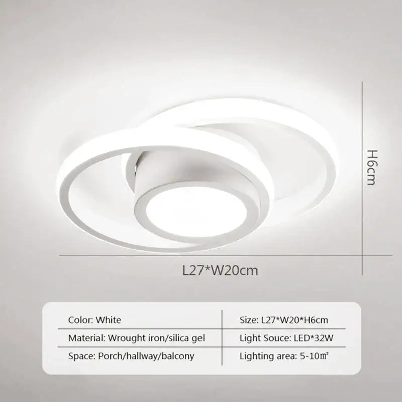 Modern black & white square led ceiling lamp for corridors