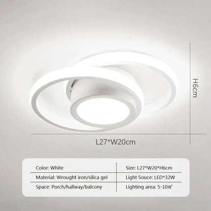 Modern black & white square led ceiling lamp for corridors