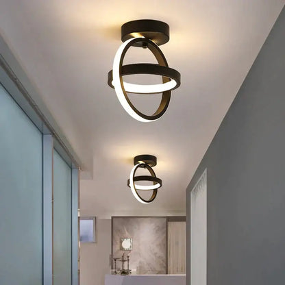 Modern black & white square led ceiling lamp for corridors