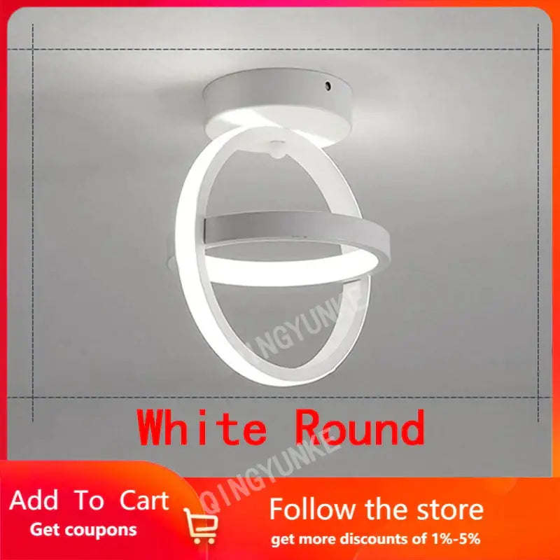 Modern black & white square led ceiling lamp for corridors