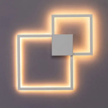 Modern black & white square led wall sconce bedroom lighting