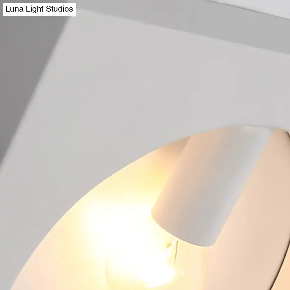 Modern black & white square wall lamp bedroom glass globe fixture