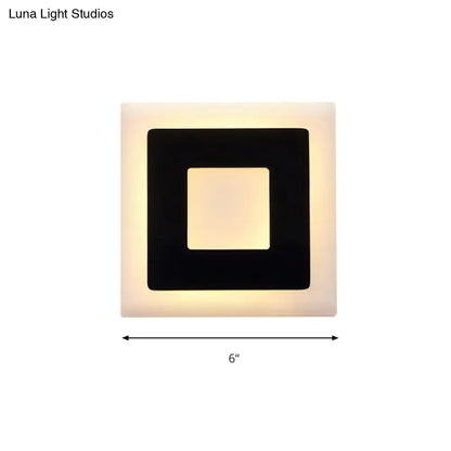 Modern black & white square wall sconce lamp – bedroom light