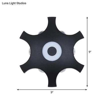 Modern black & white star led wall light bedroom warm white light