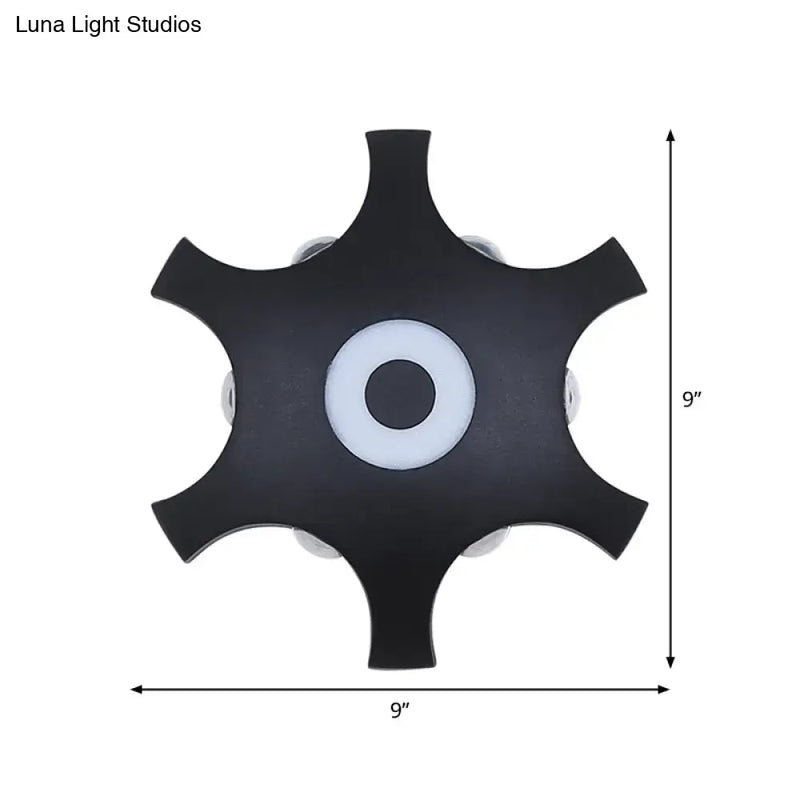 Modern black & white star led wall light bedroom warm white light