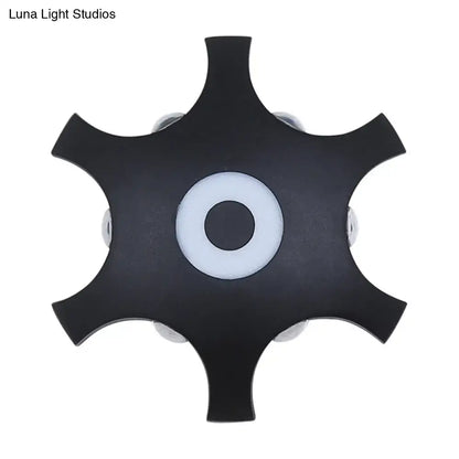 Modern black & white star led wall light bedroom warm white light