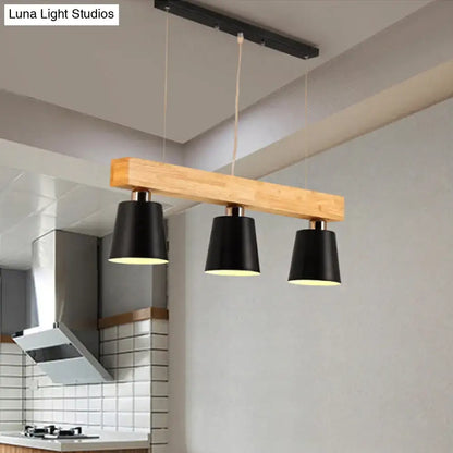 Modern black & white tapered ceiling light – kitchen island beam