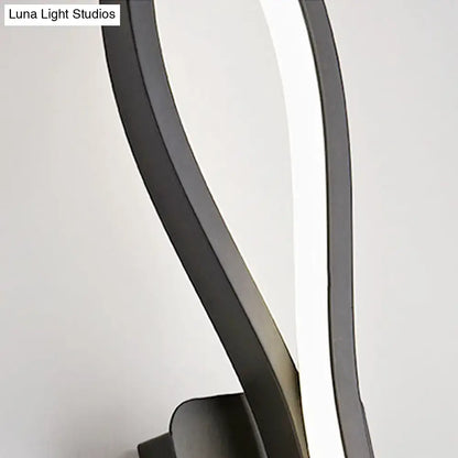 Modern black & white twisted wall light sconce – living room 110v-120v