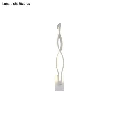 Modern black & white twisted wall light sconce – living room 110v-120v