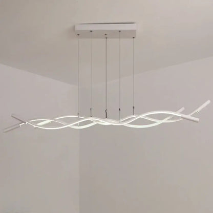 Modern black & white wave shaped pendant lamp dining room lighting