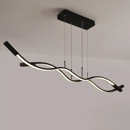 Modern black & white wave shaped pendant lamp dining room lighting