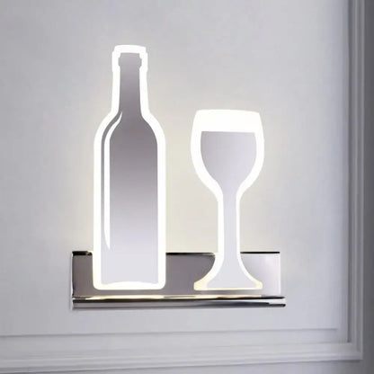 Modern black wine sconce light – dining room led wall decor