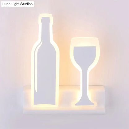 Modern black wine sconce light – dining room led wall decor