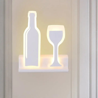 Modern black wine sconce light – dining room led wall decor