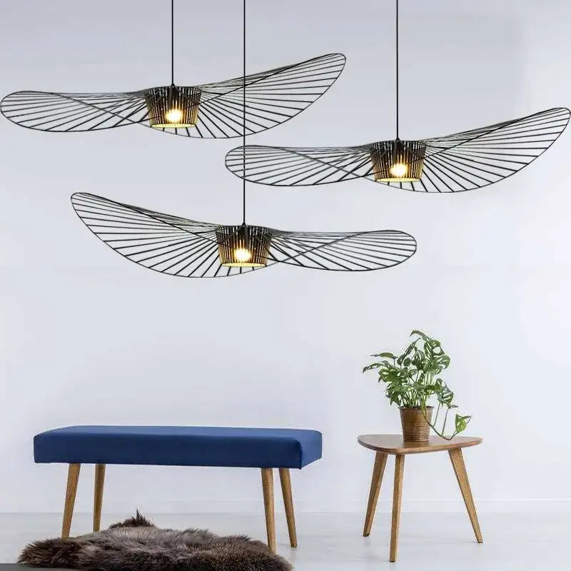 Modern black wing designer pendant ceiling chandelier living room