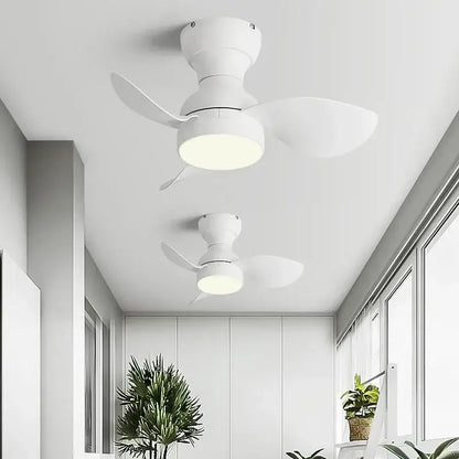 Modern black & wood ceiling fan with led light – bedroom