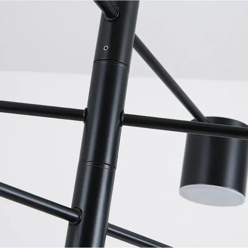 Modern black wrought iron chandelier – living room radial light