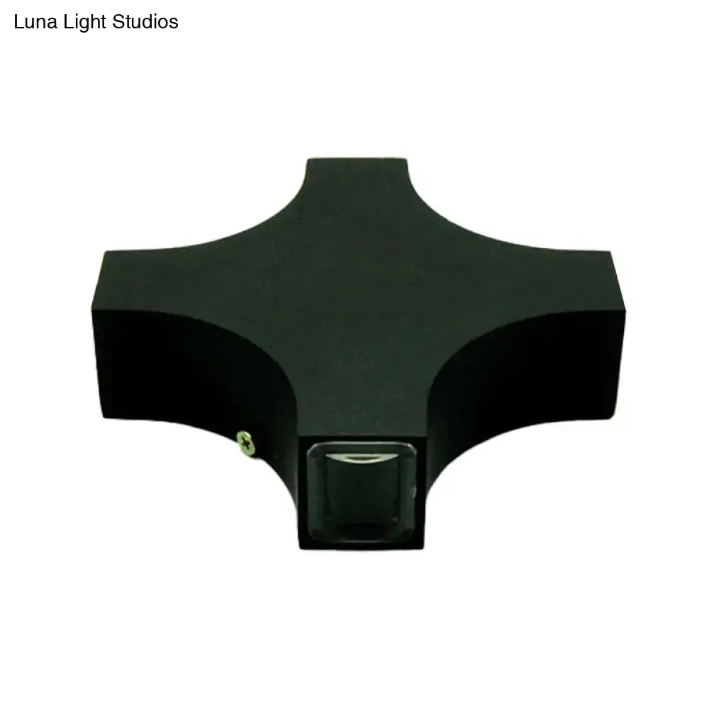 Modern black x shaped wall mount lamp rgb color led bedroom sconce