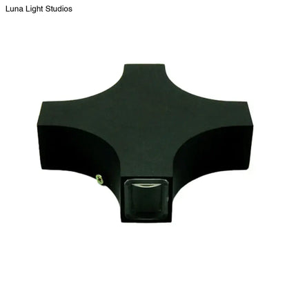Modern black x shaped wall mount lamp rgb color led bedroom sconce