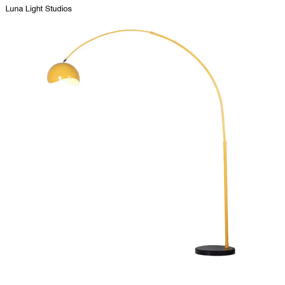 Modern black & yellow fishing rod floor lamp living room light