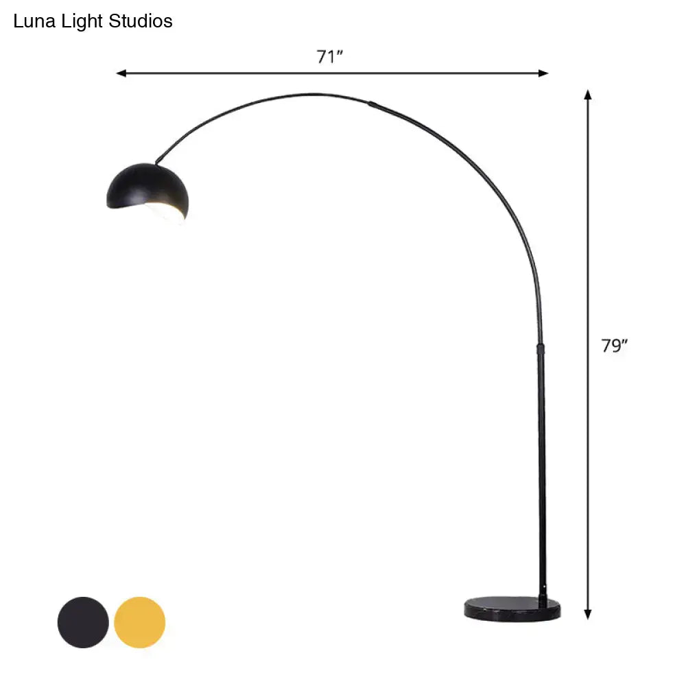 Modern black & yellow fishing rod floor lamp living room light